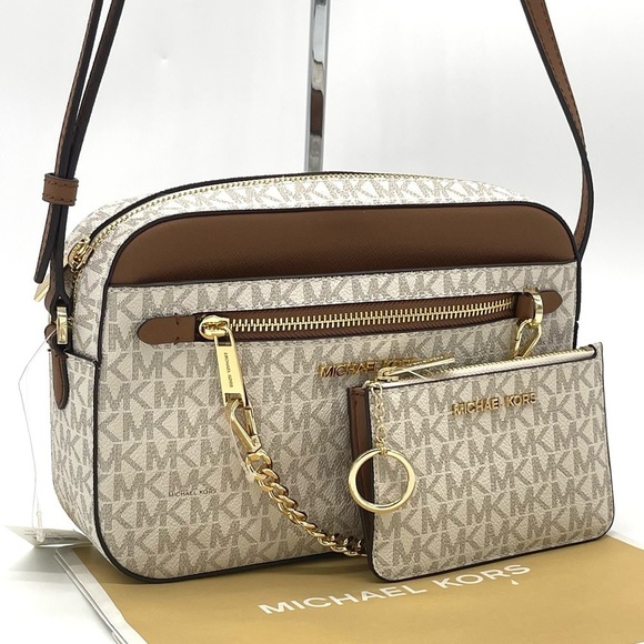 Michael Kors EW Zip Chain Xbody Bag & Small Top Zip Coinpouch w/ID - Picture 2 of 13